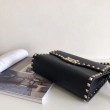 Valentino Rockstud Piccolo Crossbody Borsa Nero Granulato