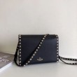 Valentino Rockstud Piccolo Crossbody Borsa Nero Granulato