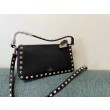 Valentino Rockstud Piccolo Crossbody Borsa Nero Vitello Granulato