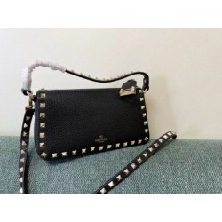 Valentino Rockstud Piccolo Crossbody Borsa Nero Vitello Granulato