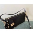 Valentino Rockstud Piccolo Crossbody Borsa Nero Vitello Granulato