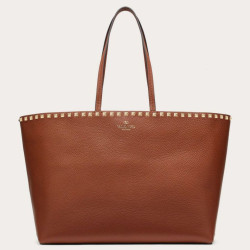Valentino Rockstud Shopping Bora Pari all'originale replica Grande Marrone
