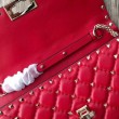 Valentino Rockstud Spike Chain Clutch Agnello Rossa