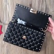 Valentino Rockstud Spike Chain Clutch Nero Agnello