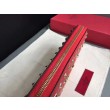 Valentino Rockstud Spike Zip Portafoglio Rosso Agnello