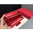 Valentino Rockstud Spike Zip Portafoglio Rosso Agnello