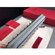 Qualità superiore replica Valentino Rockstud Spike Zip Portafoglio Sky Blue Agnello