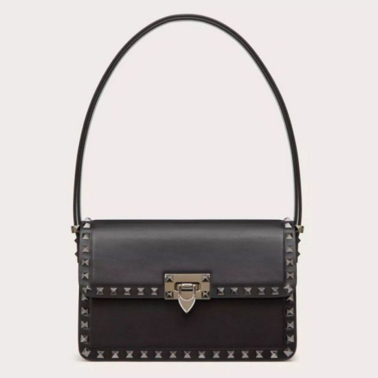 Valentino Rockstud23 Imitazioni borse griffate a tracolla vitello nera Valentino Rockstud23 Imitazioni borse griffate a tracolla vitello nera