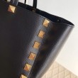 Valentino Roman Stud Tote Borsa Nero Vitello Granulato