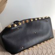 Valentino Roman Stud Tote Borsa Nero Vitello Granulato