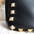 Valentino Roman Stud Tote Borsa Nero Vitello Granulato