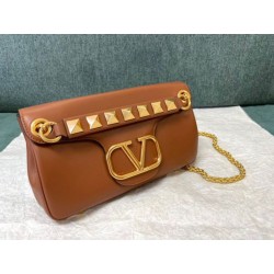 Valentino Stud Sign Borse a tracolla Marrone Nappa