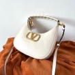 Valentino Stud Sign Hobo Borse Replica Bianco Vitello