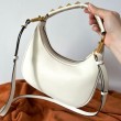 Valentino Stud Sign Hobo Borse Replica Bianco Vitello