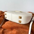 Valentino Stud Sign Hobo Borse Replica Bianco Vitello