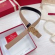 Valentino VLogo Cintura Reversibile 30mm Beige e Nero Vitello