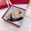 Valentino VLogo Cintura Reversibile 30mm Beige e Nero Vitello
