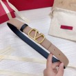 Valentino VLogo Cintura Reversibile 30mm Beige e Nero Vitello