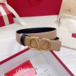 Valentino VLogo Cintura Reversibile 30mm Beige e Nero Vitello