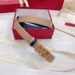 Valentino VLogo Cintura Reversibile 30mm Beige e Nero Vitello