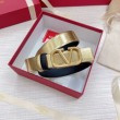 Valentino VLogo Cintura reversibile 30mm vitello nera e oro metallizzato