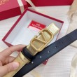 Valentino VLogo Cintura reversibile 30mm vitello nera e oro metallizzato