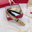 Valentino VLogo Cintura reversibile 30mm vitello nera e oro metallizzato
