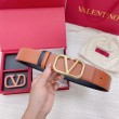 Pari all'originale replica Valentino VLogo Cintura reversibile 40mm vitello marrone e nera