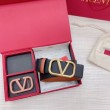 Pari all'originale replica Valentino VLogo Cintura reversibile 40mm vitello marrone e nera