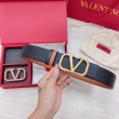 Pari all'originale replica Valentino VLogo Cintura reversibile 40mm vitello marrone e nera