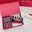 Alta gamma replica Valentino VLogo Cintura reversibile 40mm vitello nera e rossa