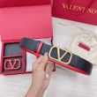 Alta gamma replica Valentino VLogo Cintura reversibile 40mm vitello nera e rossa