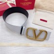 Qualità superiore replica Valentino VLogo Cintura reversibile 70mm vitello bianca e nera