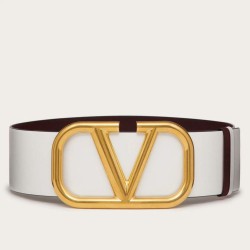 Qualità superiore replica Valentino VLogo Cintura reversibile 70mm vitello bianca e nera