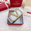 Qualità superiore replica Valentino VLogo Cintura reversibile 70mm vitello bianca e nera