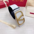 Qualità superiore replica Valentino VLogo Cintura reversibile 70mm vitello bianca e nera