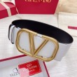 Qualità superiore replica Valentino VLogo Cintura reversibile 70mm vitello bianca e nera