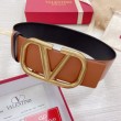 Qualità superiore replica Valentino VLogo Cintura reversibile 70mm vitello marrone e nera