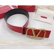 Valentino VLogo Cintura reversibile 70mm vitello nera e rossa