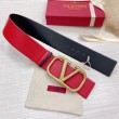 Valentino VLogo Cintura reversibile 70mm vitello nera e rossa