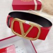 Valentino VLogo Cintura reversibile 70mm vitello nera e rossa