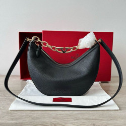 Valentino VLogo Moon Piccolo Hobo Borse Replica con catena Nero