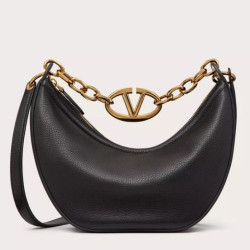Valentino VLogo Moon Piccolo Hobo Borse Replica con catena Nero