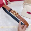 Pari all'originale replica Valentino VLogo Reversibile Cintura 30mm Marrone e Nero Vitello