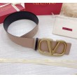 Qualità superiore replica Valentino VLogo Reversible Belt 70mm Beige and Nero Calfskin