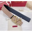 Qualità superiore replica Valentino VLogo Reversible Belt 70mm Beige and Nero Calfskin