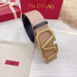 Qualità superiore replica Valentino VLogo Reversible Belt 70mm Beige and Nero Calfskin