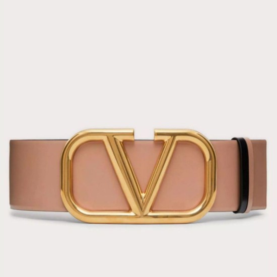 Qualità superiore replica Valentino VLogo Reversible Belt 70mm Beige and Nero Calfskin