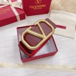 Valentino VLogo Reversible Belt 70mm Burgundy and Rosso Calfskin