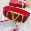 Valentino VLogo Reversible Belt 70mm Burgundy and Rosso Calfskin